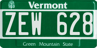 VT license plate ZEW628