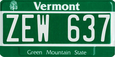 VT license plate ZEW637
