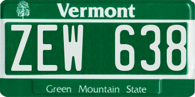 VT license plate ZEW638