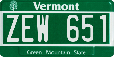 VT license plate ZEW651