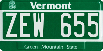 VT license plate ZEW655