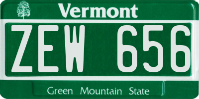 VT license plate ZEW656