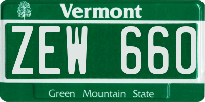 VT license plate ZEW660