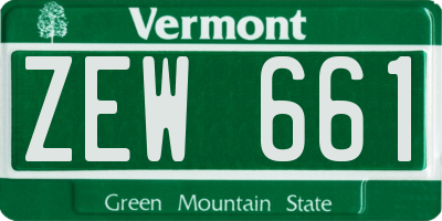 VT license plate ZEW661