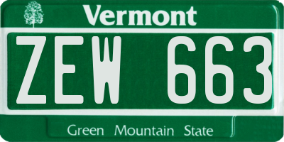 VT license plate ZEW663