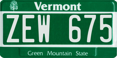 VT license plate ZEW675