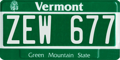 VT license plate ZEW677