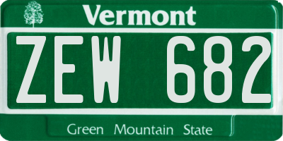 VT license plate ZEW682