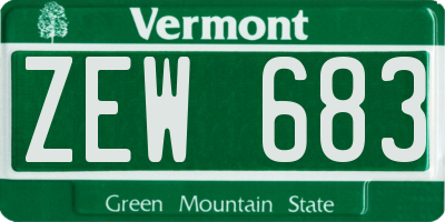 VT license plate ZEW683