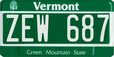 VT license plate ZEW687