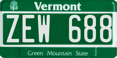 VT license plate ZEW688