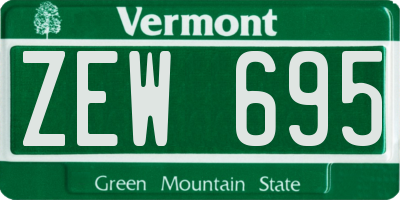 VT license plate ZEW695