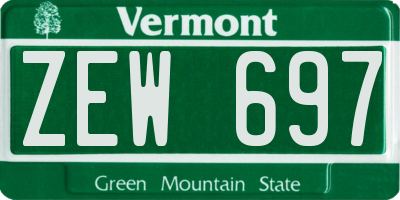 VT license plate ZEW697