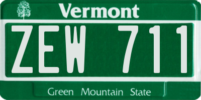 VT license plate ZEW711