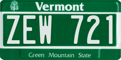 VT license plate ZEW721