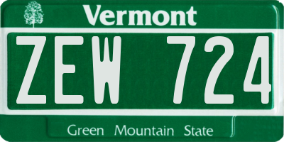 VT license plate ZEW724