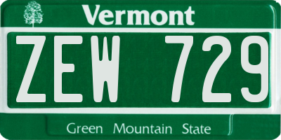 VT license plate ZEW729