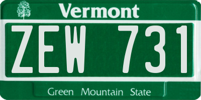 VT license plate ZEW731