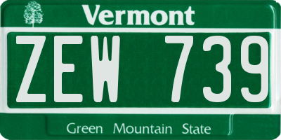 VT license plate ZEW739