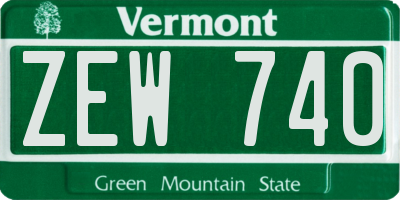 VT license plate ZEW740