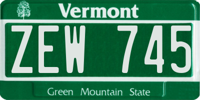 VT license plate ZEW745