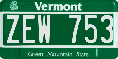 VT license plate ZEW753