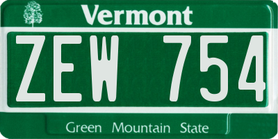 VT license plate ZEW754