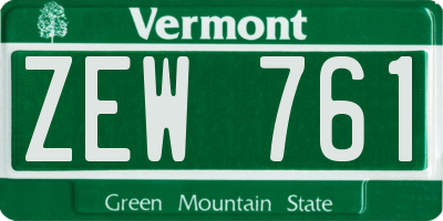 VT license plate ZEW761