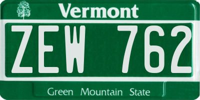 VT license plate ZEW762