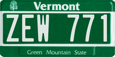 VT license plate ZEW771