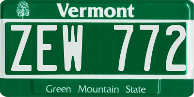 VT license plate ZEW772