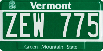 VT license plate ZEW775
