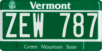 VT license plate ZEW787
