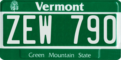VT license plate ZEW790