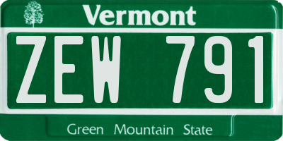 VT license plate ZEW791