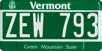 VT license plate ZEW793