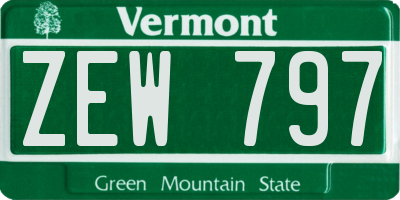 VT license plate ZEW797
