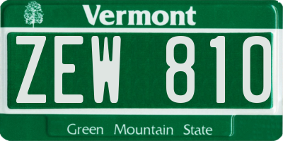 VT license plate ZEW810