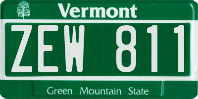 VT license plate ZEW811