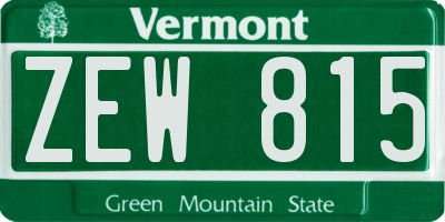 VT license plate ZEW815