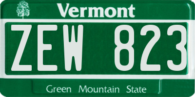 VT license plate ZEW823