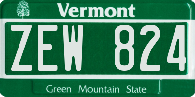 VT license plate ZEW824