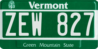 VT license plate ZEW827