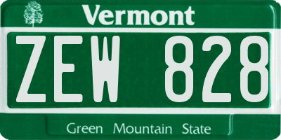 VT license plate ZEW828