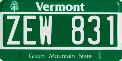 VT license plate ZEW831
