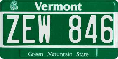 VT license plate ZEW846