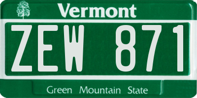 VT license plate ZEW871