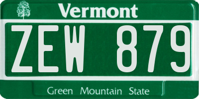 VT license plate ZEW879