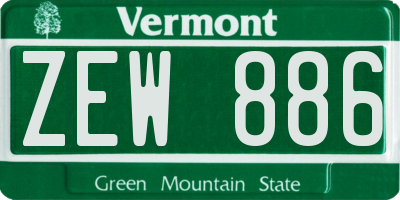 VT license plate ZEW886