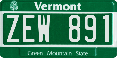 VT license plate ZEW891